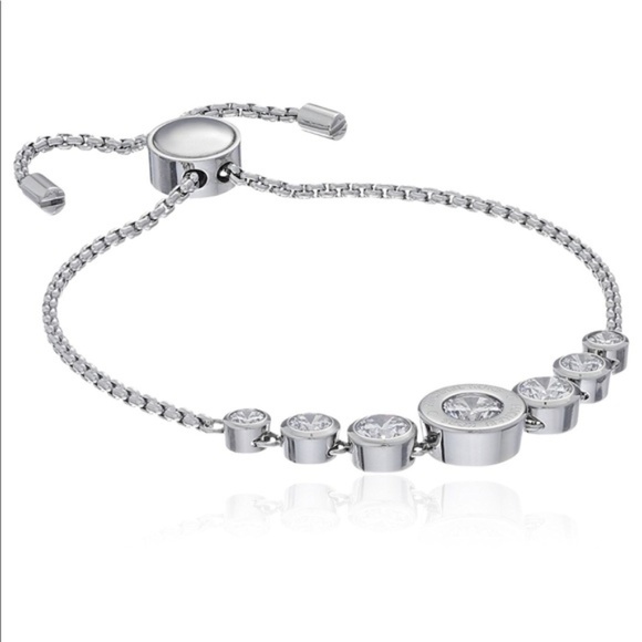 NWT Silver Tone Michael Kors Bolo Slider Bracelet - Picture 2 of 4